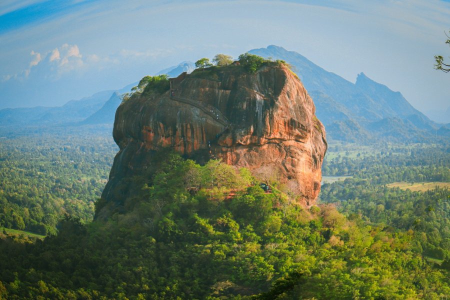 Sigiriya rock seen from the top of Pidurangala Rock